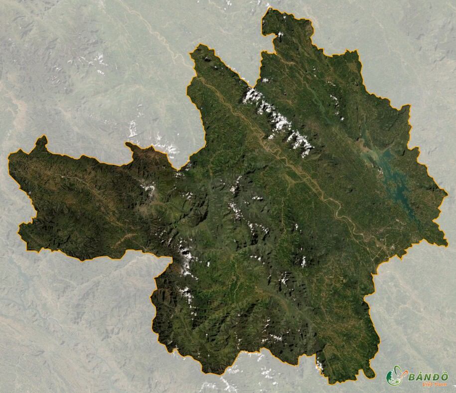Bản đồ địa hình tỉnh Yên Bái ở vệ tinh