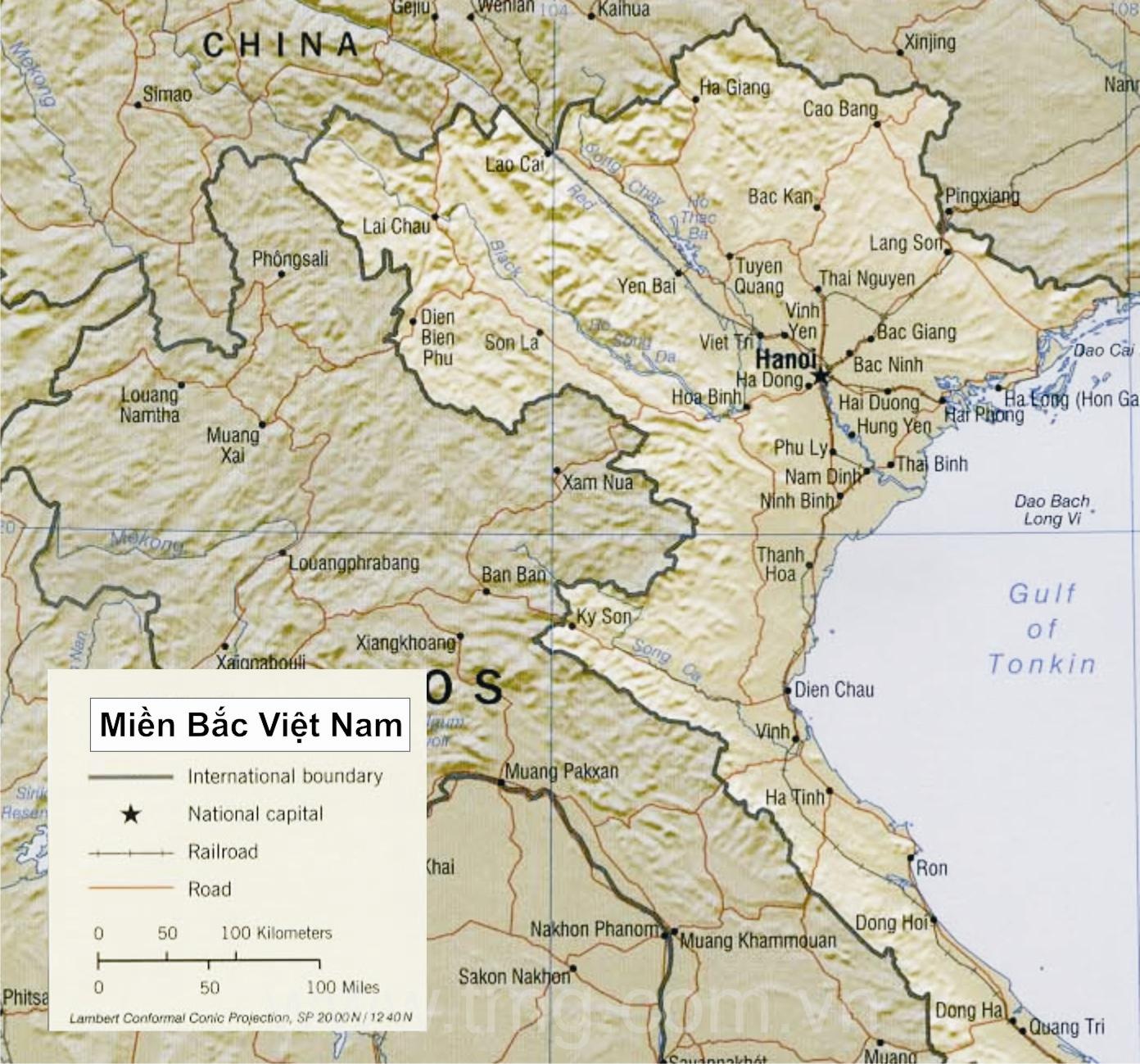 Bản đồ Miền Bắc Việt Nam thời xưa