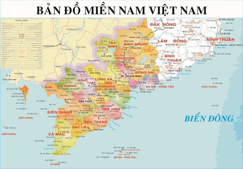 Bản  đồ Miền Nam năm 2021