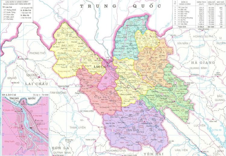 Bản đồ tỉnh Lào Cai 