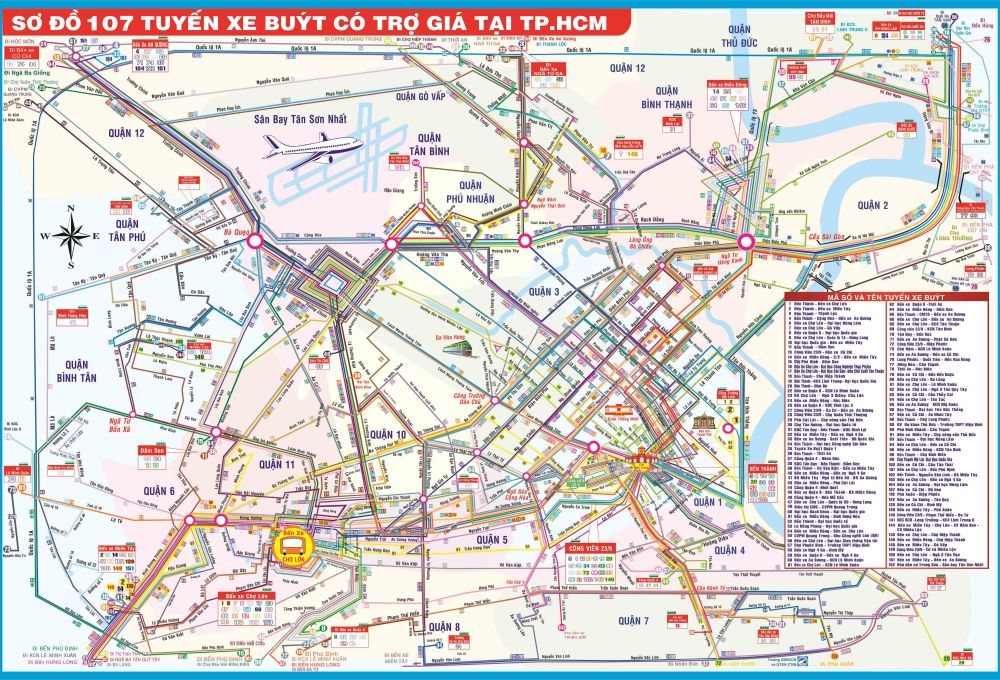 Sơ đồ xe Buýt các quận tại Sài Gòn năm 2021