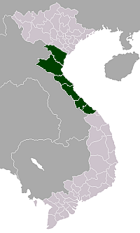 Bản đồ vị  trí vùng Bắc Trung Bộ