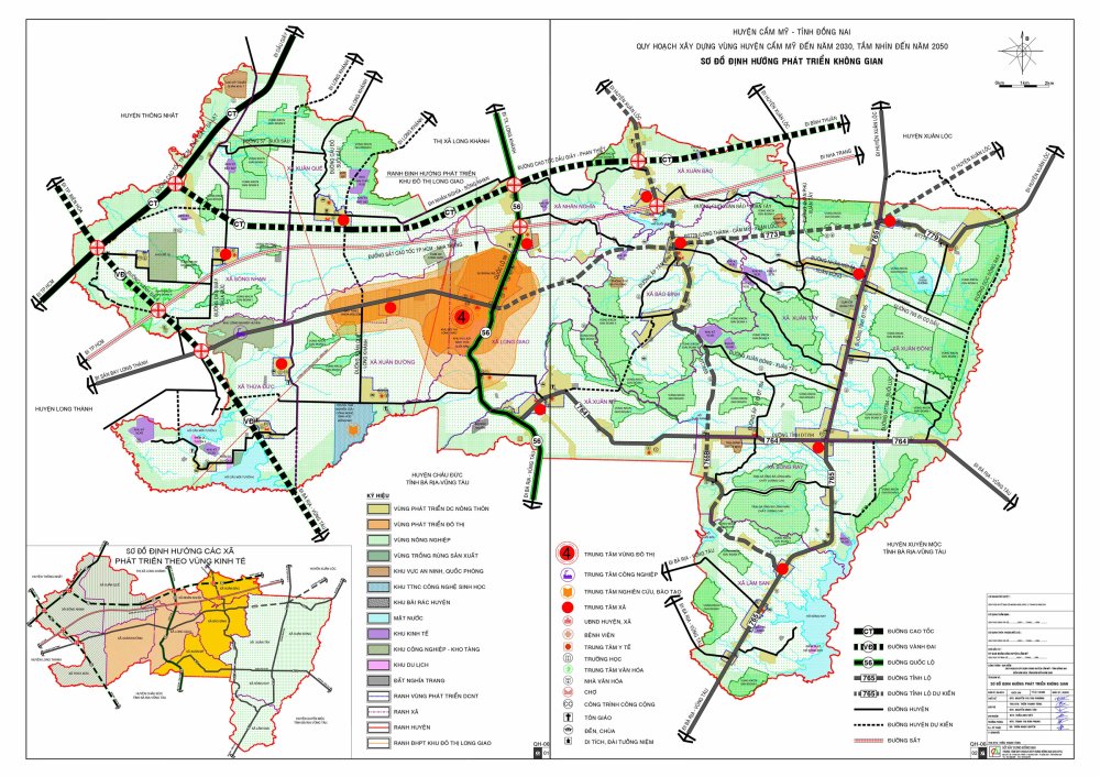 Bản đồ quy hoạch không gian Huyện Cẩm Mỹ đến năm 2030