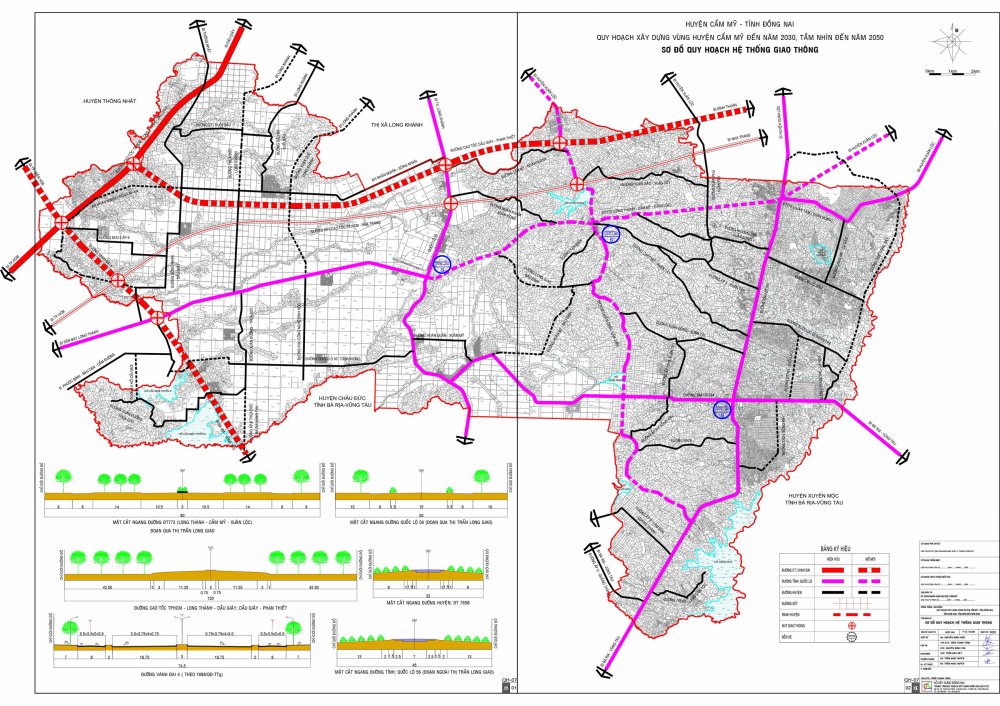 Bản đồ quy hoạch giao thông tại Huyện Cẩm Mỹ đến năm 2030