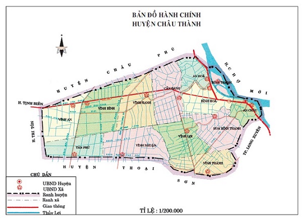 Bản đồ hành chính các xã tại Huyện Châu Thành năm 2022