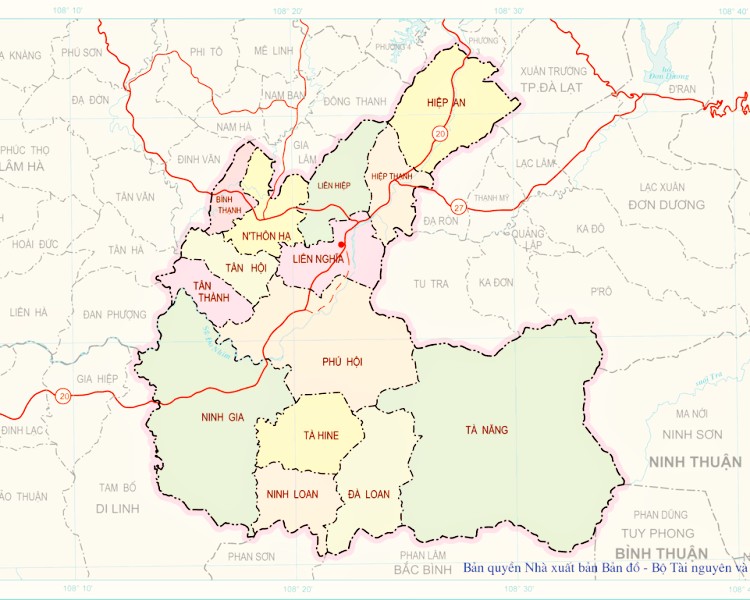 Bản đồ huyện Đức Trọng