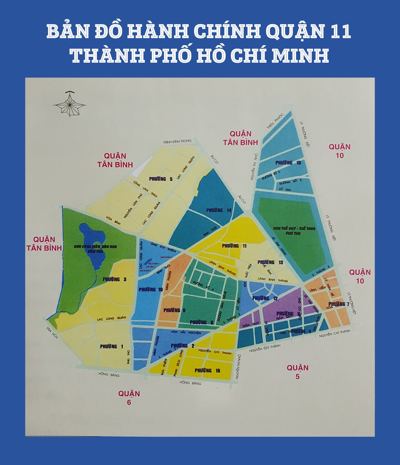 Bản đồ hành chính các phường tại Quận 11