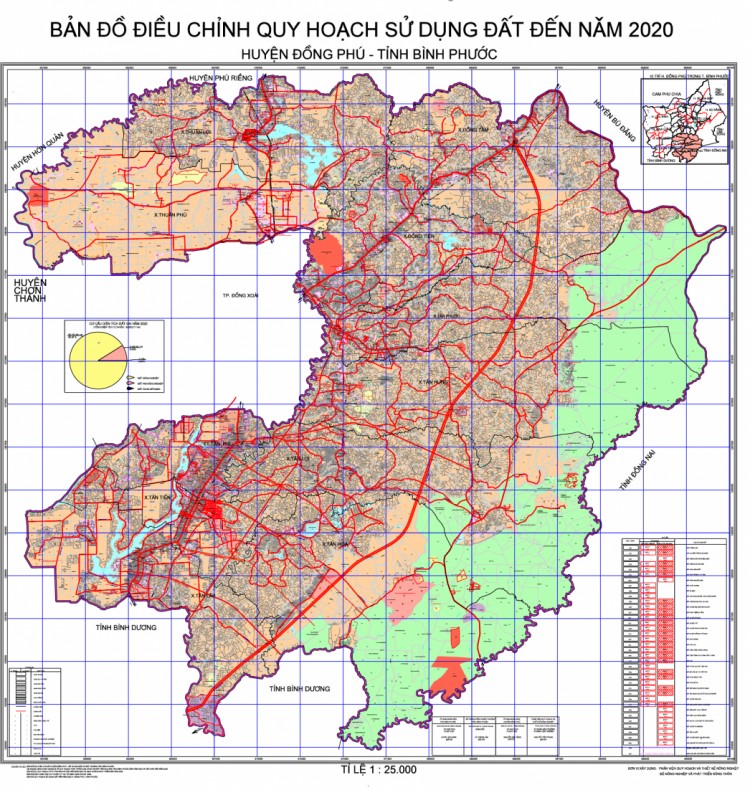 Bản đồ điều chỉnh quy hoạch sử dụng đất Huyện Đồng Phú