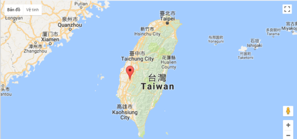 Vị trí của nước Đài Loan trên bản đồ thế giới