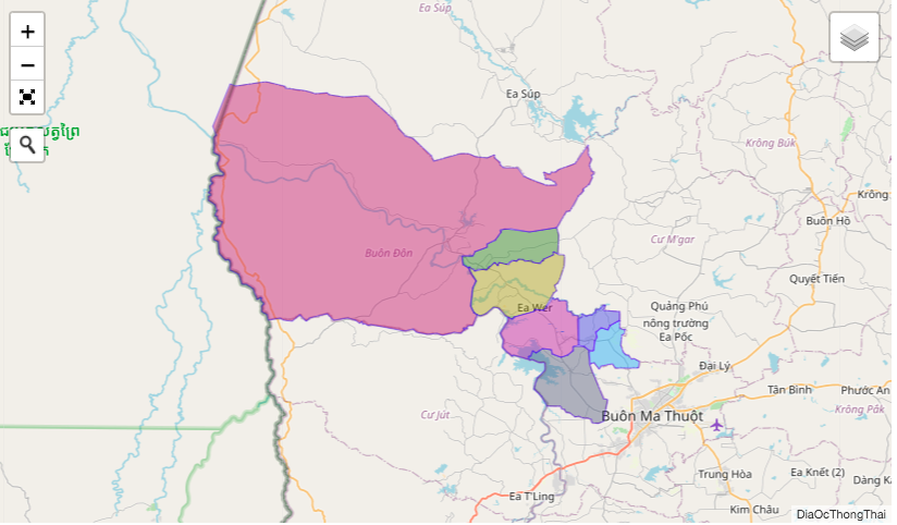 Màu hồng là bản đồ của huyện