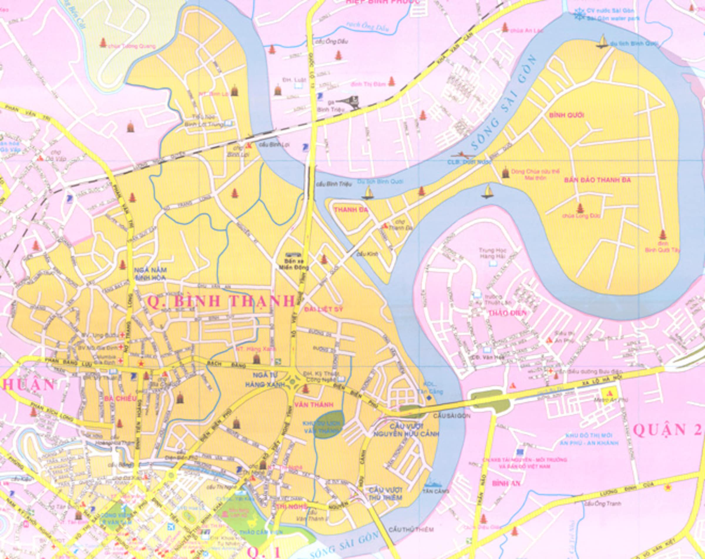 Bản đồ hành chính các phường tại Quận Bình Thạnh năm 2021