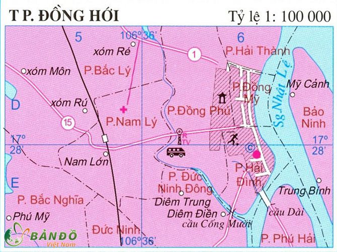 Bản đồ các phường tại thành phố Đồng Hới