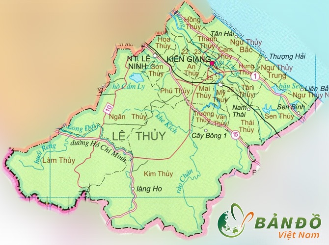 Bản đồ các xã tại huyện Lệ Thủy