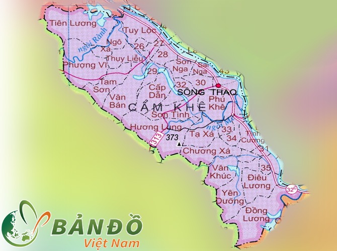 Bản đồ hành chính các xã tại huyện Cẩm Khê