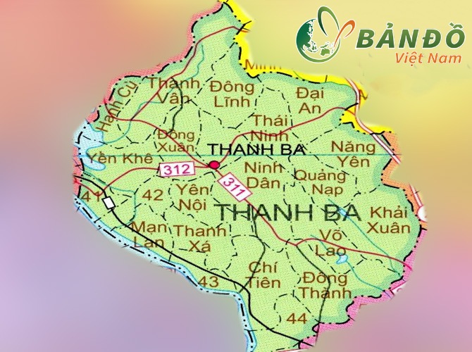 Bản đồ hành chính các xã tại huyện Thanh Ba