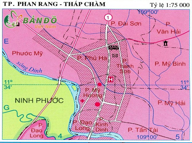 Bản đồ các phường và xã tại TP Phan Rang – Tháp Chàm
