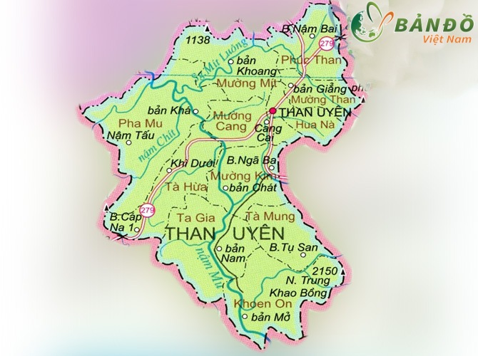 Bản đồ hành chính huyện Than Uyên