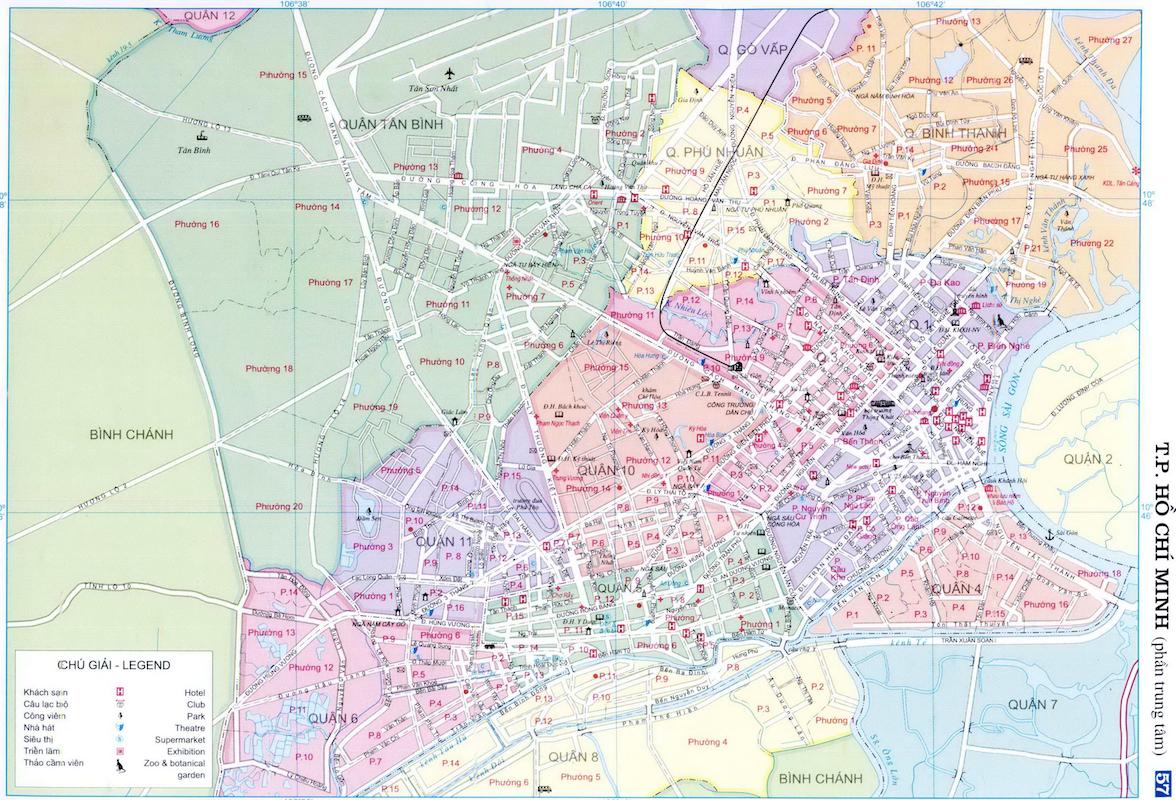 Bản đồ các quận giao thông tại TP.HCM năm 2021