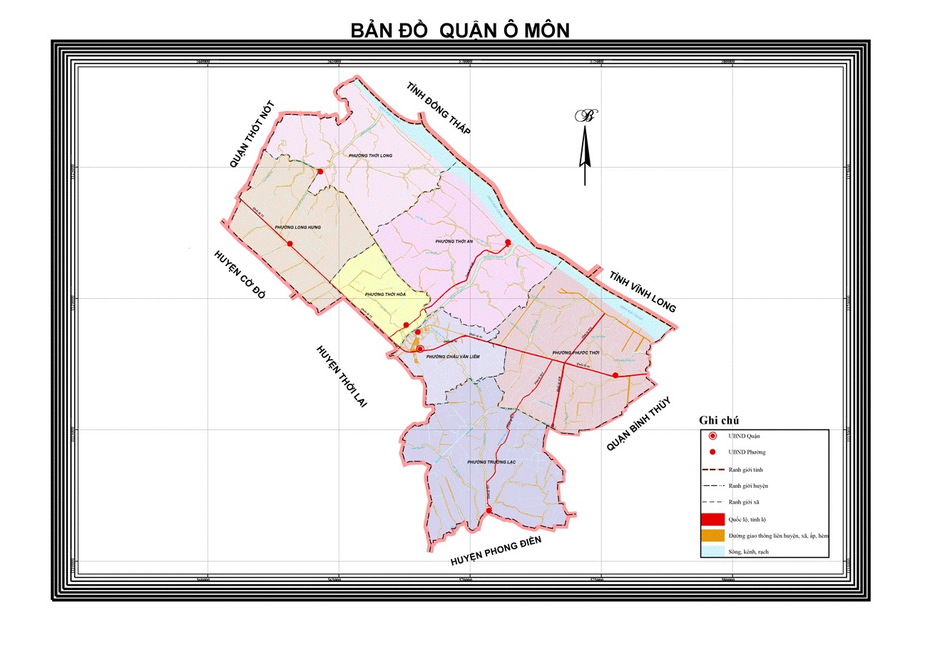 Bản đồ hành chính quận Ô Môn năm 2021