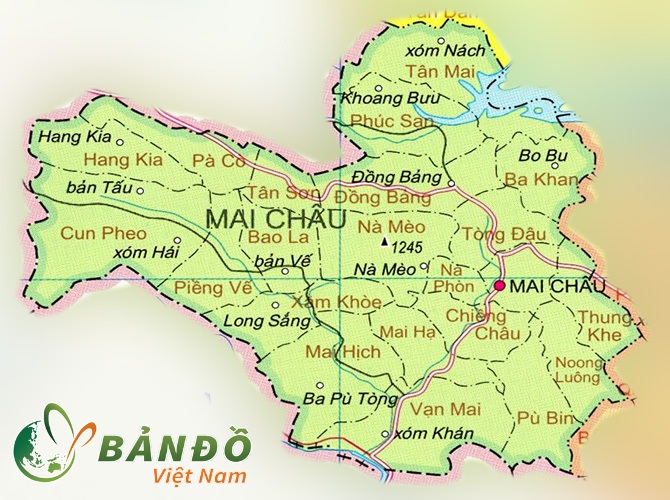 Bản đồ hành chính huyện Mai Châu