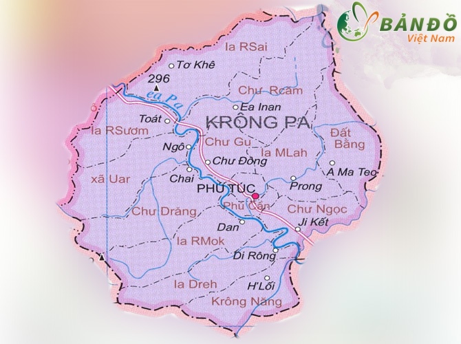 Bản đồ hành chính huyện Krông Pa