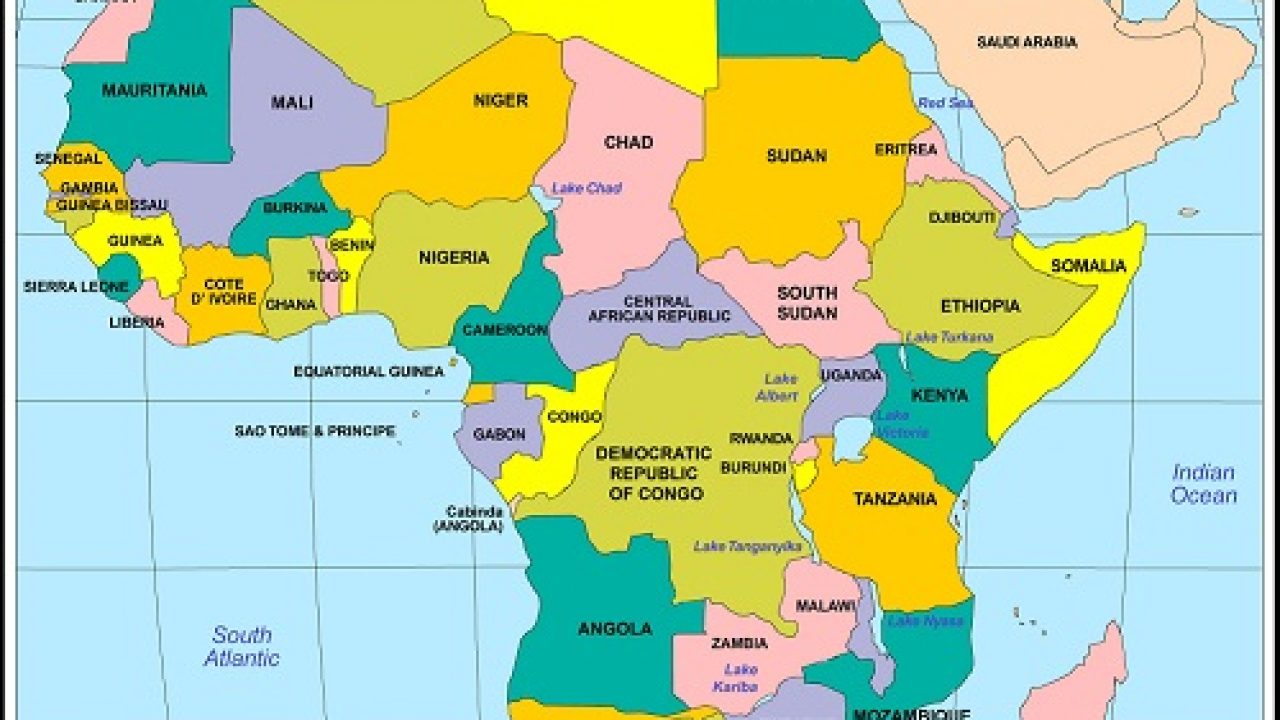 Bản đồ các nước Châu Phi 