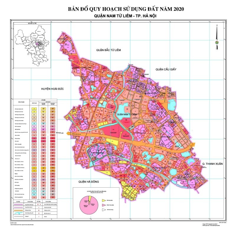 Bản đồ quy hoạch sử dụng đất tại Quận Nam Từ Liêm mới nhất