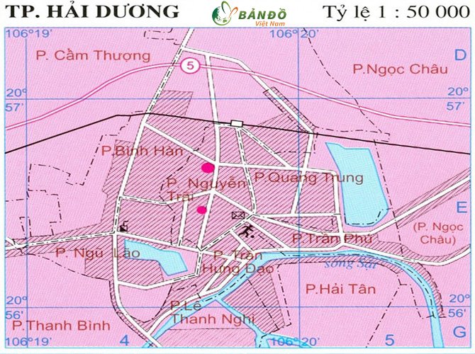 Bản đồ hành chính thành phố Hải Dương 