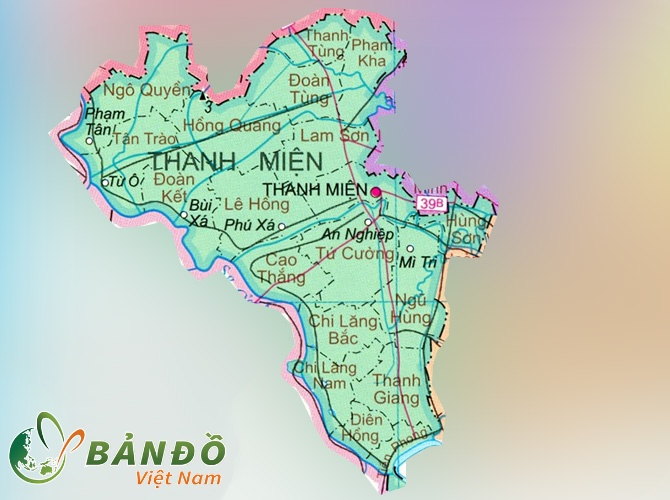Bản đồ hành chính huyện Thanh Miện