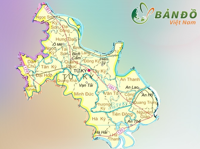 Bản đồ hành chính huyện Tứ Kỳ