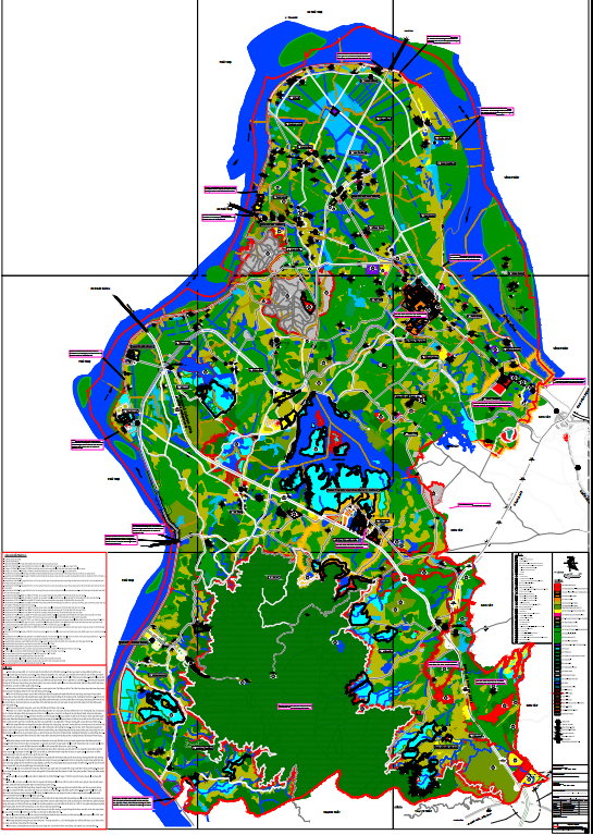 Bản đồ hành chính huyện Ba Vì khổ lớn năm 2022