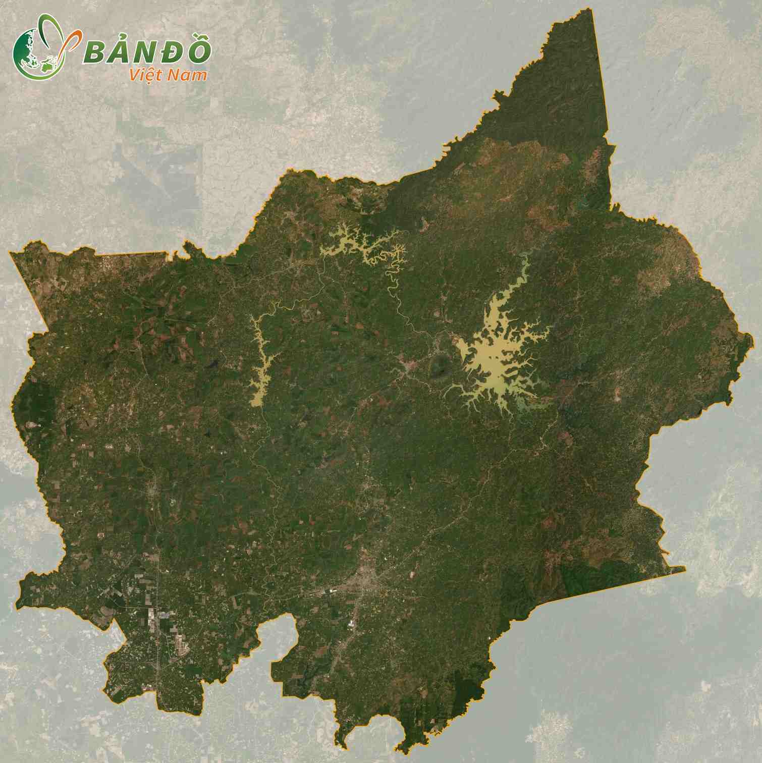 Bản đồ tỉnh Bình Phước trên vệ tinh