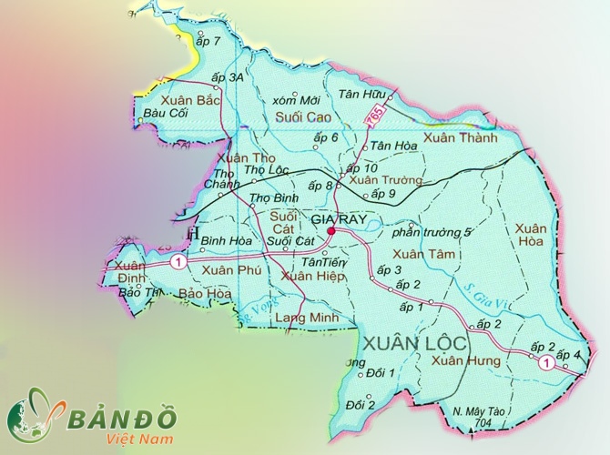 Bản đồ hành chính huyện Xuân Lộc