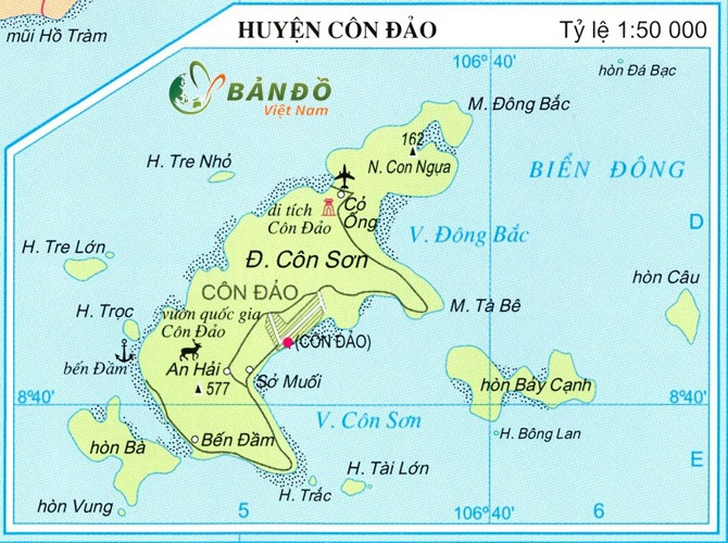 Bản đồ huyện Côn Đảo