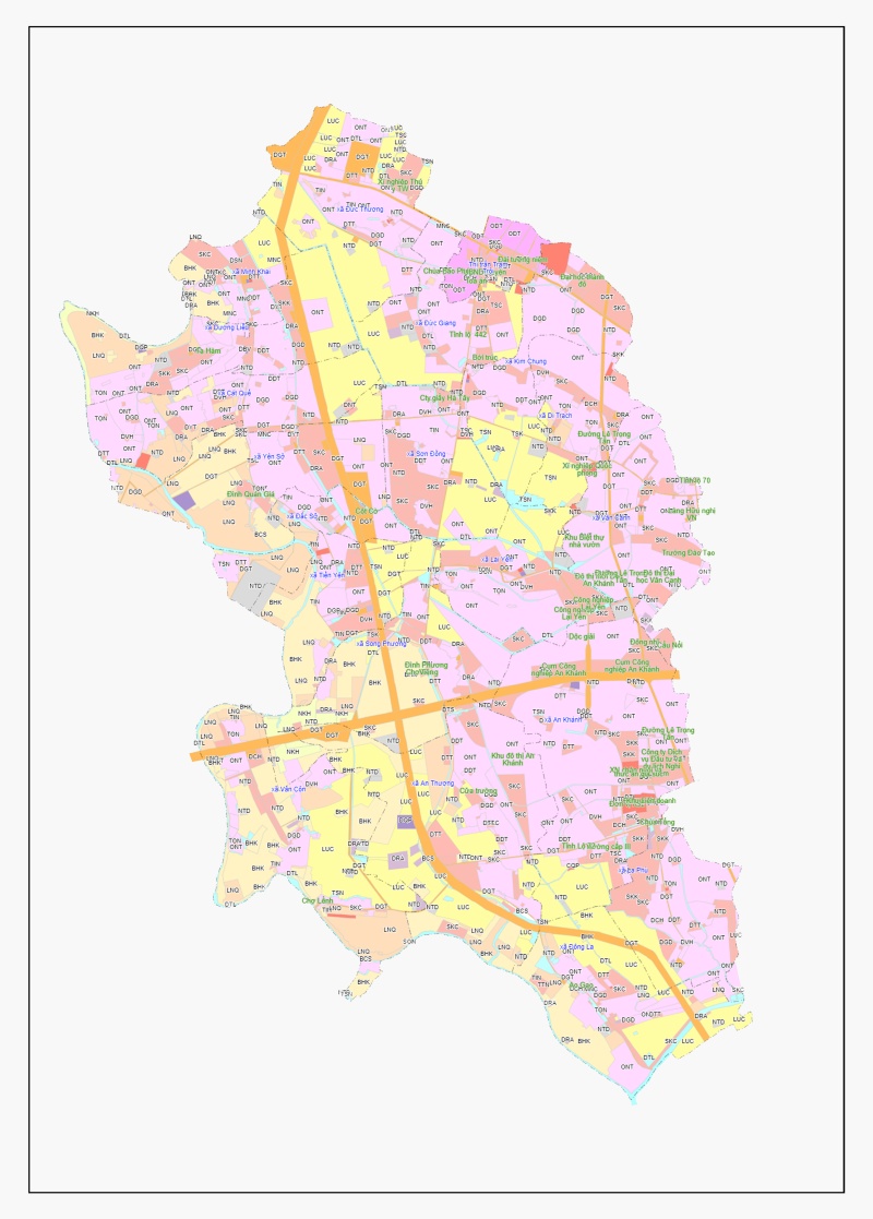 Bản đồ quy hoạch sử dụng đất tại huyện Hoài Đức khổ lớn