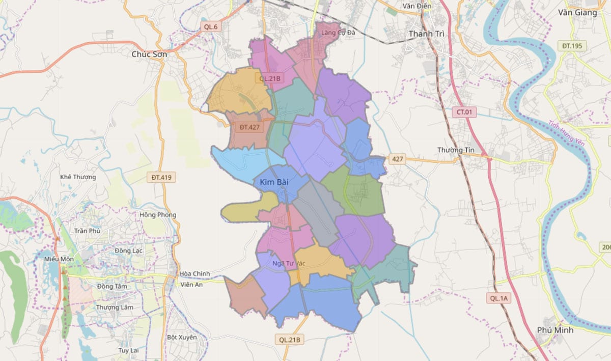 Bản đồ huyện Thanh Oai năm 2022