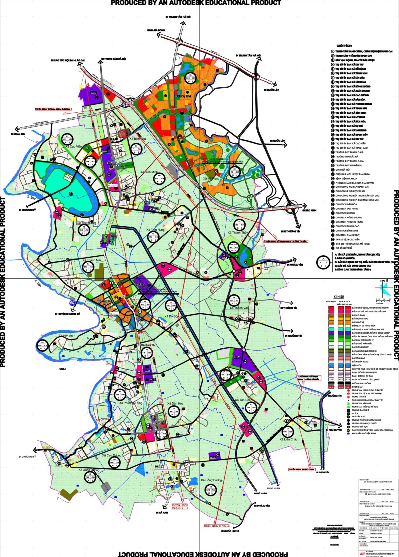 Bản đồ quy hoạch sử dụng đất tại huyện Thanh Oai mới nhất