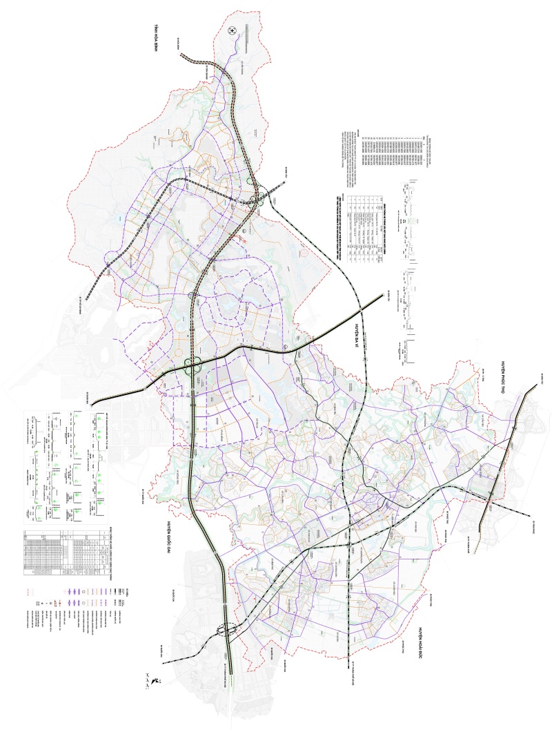 Bản đồ quy hoạch giao thông tại huyện Thạch Thất