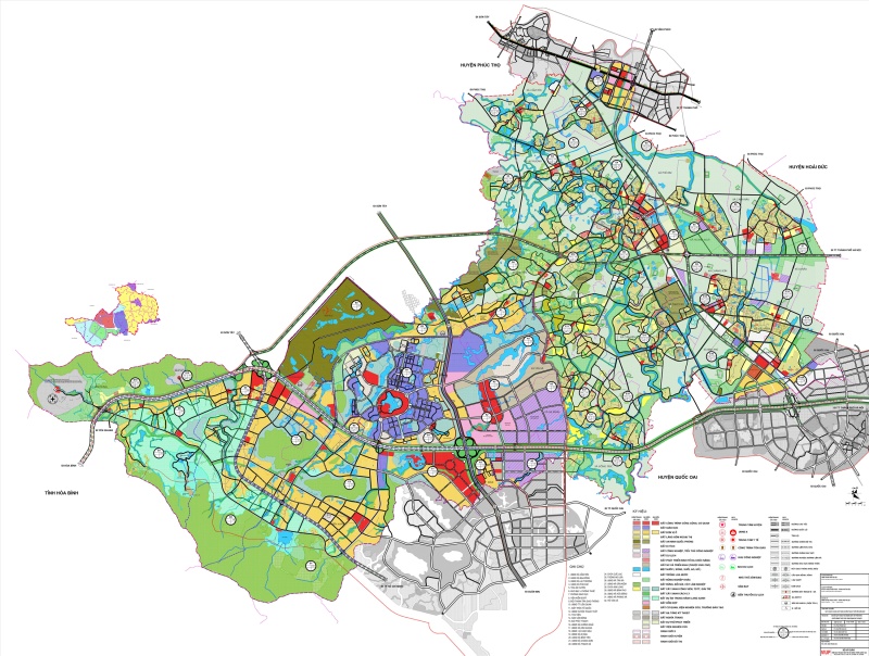 Bản đồ quy hoạch phát triển không gian tại huyện Thạch Thất