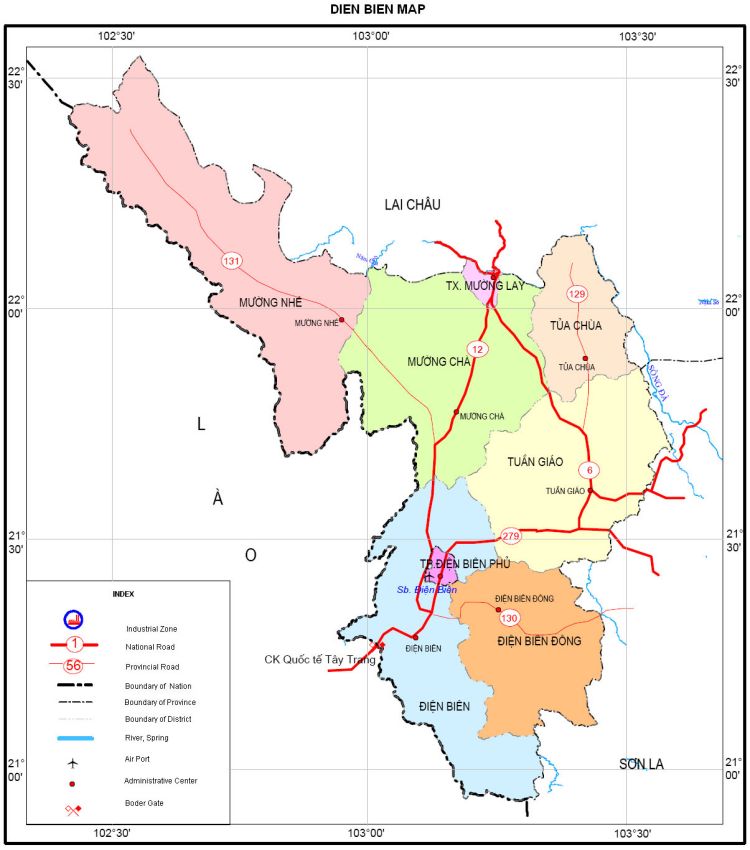 Bản đồ hành chính Điện Biên