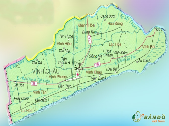 Bản đồ hành chính Thị xã Vĩnh Châu    