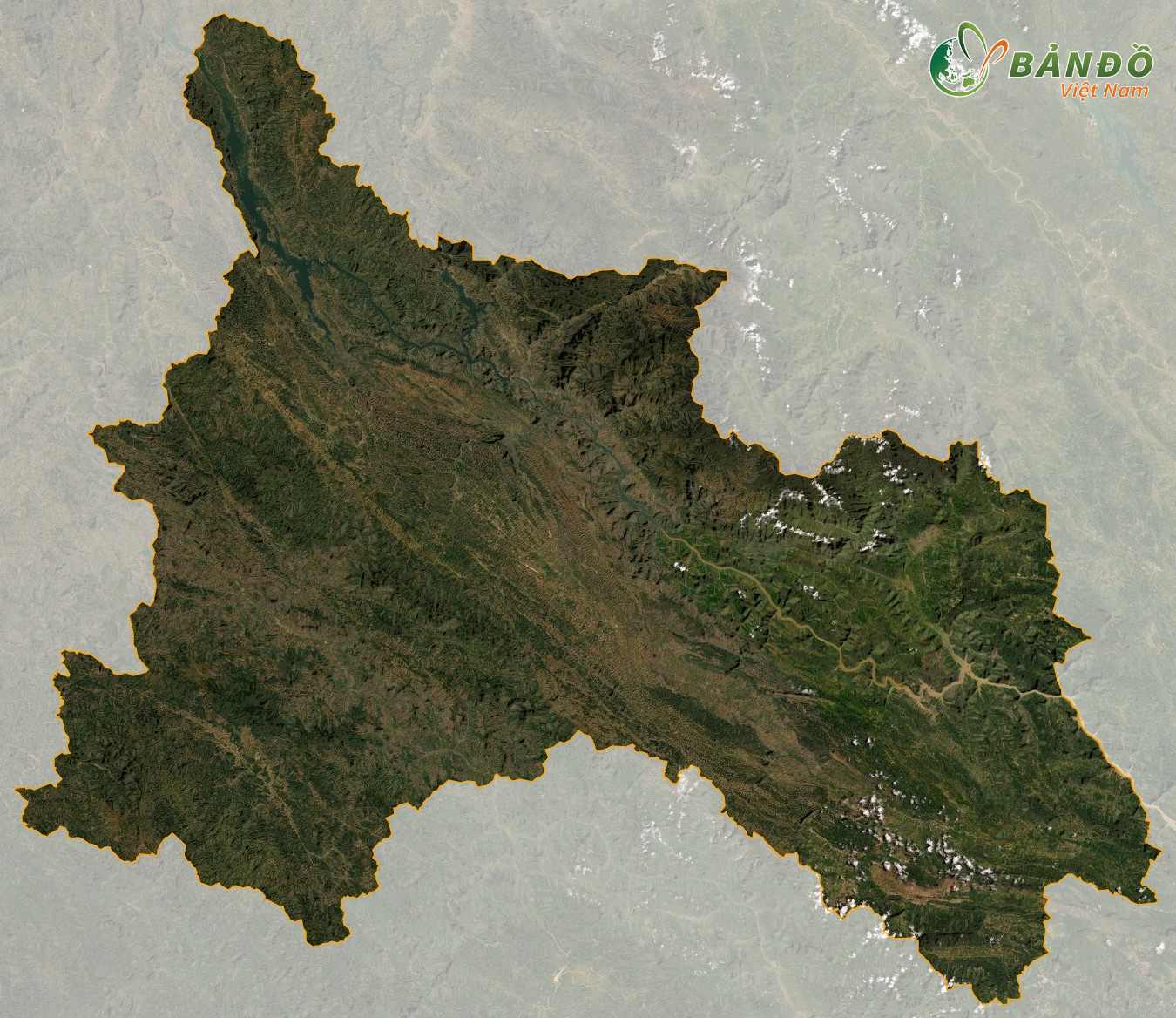 Bản đồ tỉnh Sơn La ở vệ tinh
