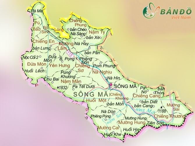 Bản đồ hành chính Huyện Sông Mã