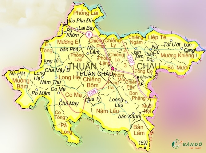 Bản đồ hành chính Huyện Thuận Châu 