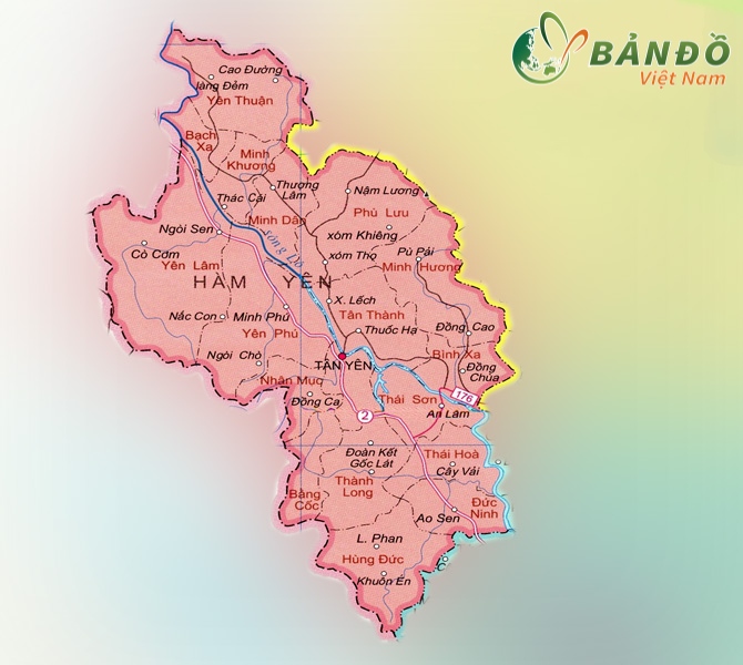 Bản đồ hành chính các xã tại huyện Hàm Yên