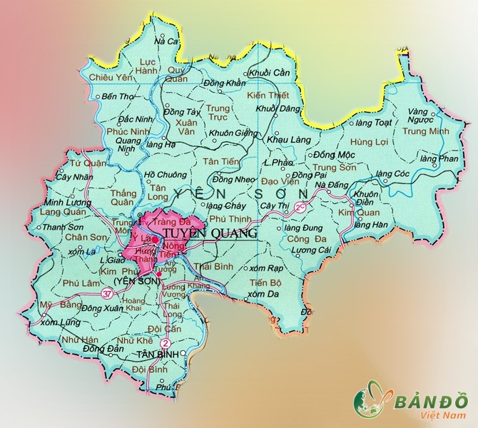 Bản đồ hành chính các xã tại huyện Yên Sơn