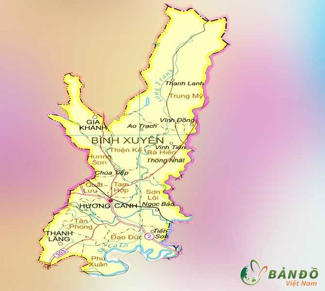 Bản đồ hành chính các xã tại huyện Bình Xuyên