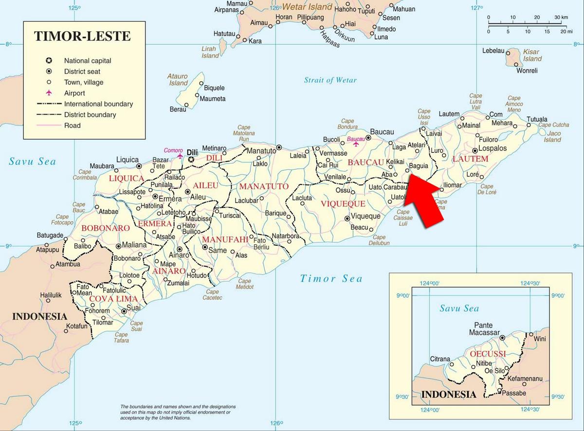 Bản đồ nước Đông Timor (Timor Leste Map) khổ lớn năm 2023