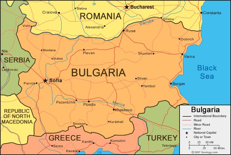 Bản đồ nước Bulgaria (Bulgaria Map) khổ lớn năm 2023