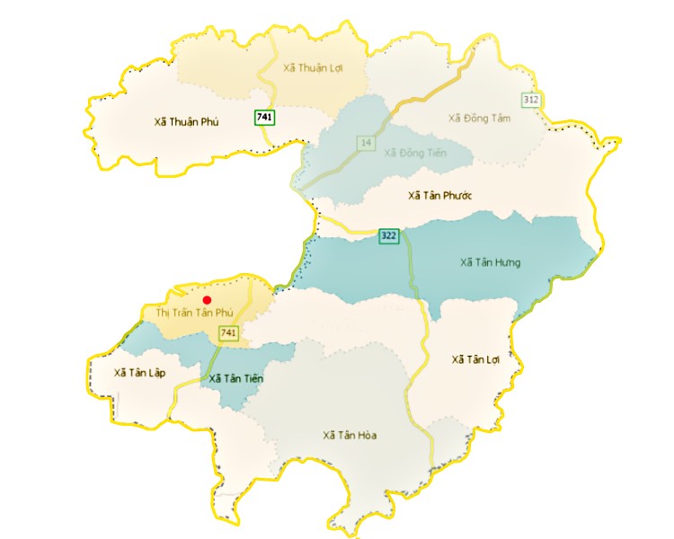 TẢI Bản đồ Huyện Đồng Phú Tỉnh Bình Phước khổ lớn 2023